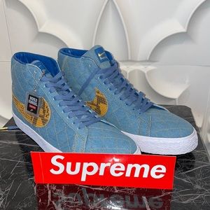 New Nike X Supreme Denim High-Top Mid QS 2 size 12